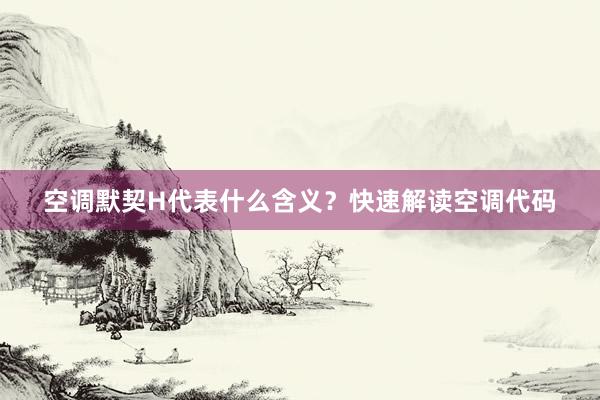 空调默契H代表什么含义？快速解读空调代码